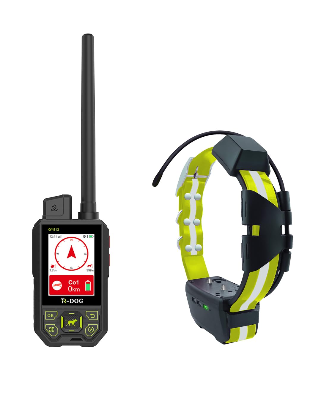 IOCUS Polaris con Collar Dok, Rastreador GPS para Perros de Caza, Alcance 20 km, 4G y Radio, IPX7, Batería 3500 mAh, 55 Horas de Uso Continuo, Baliza LED, Valla Virtual, Escucha en Vivo