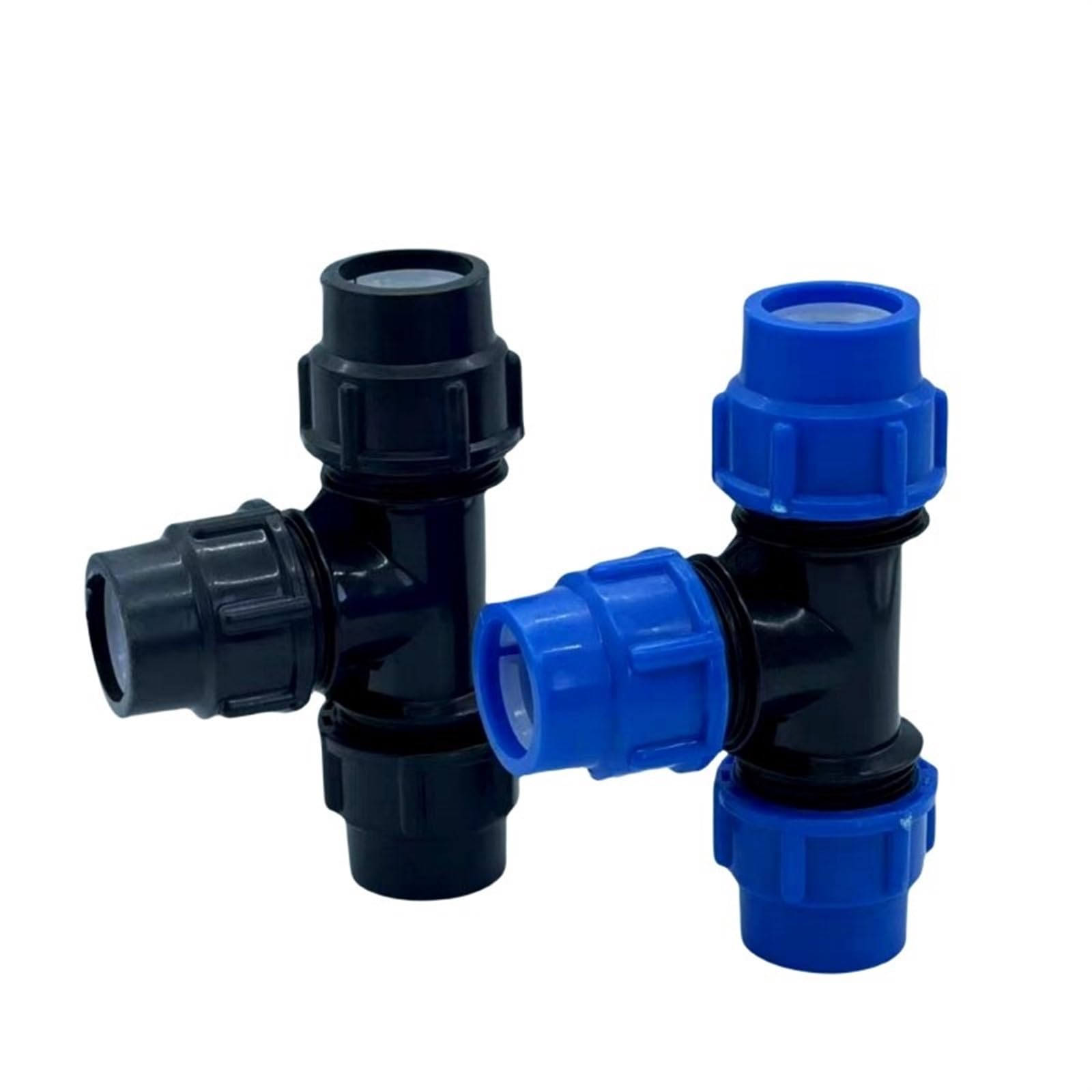 Conector en T de 3 vías Accesorios de tubería Grifo unión rápida Tres vías Conector Tubo plástico Agua riego(Black,63mm)