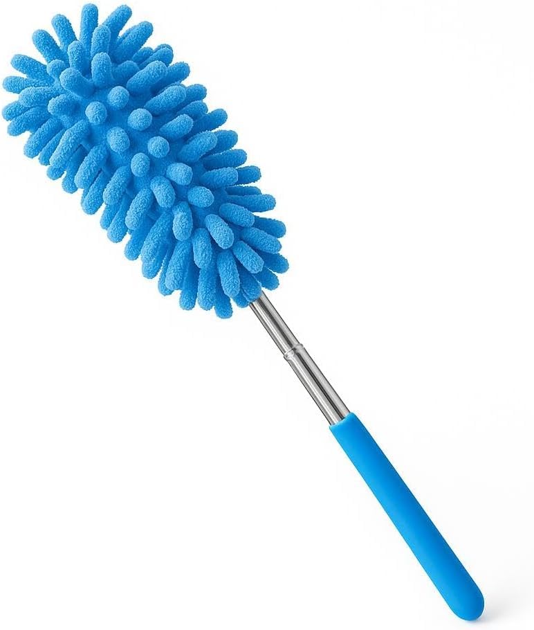 75cm Extendable Telescopic microfibre duster Feather Duster For Car Computer Air Conditioning Blankets Furniture Removes Dust & Cleans 50 Windows home office etc Assorted colour