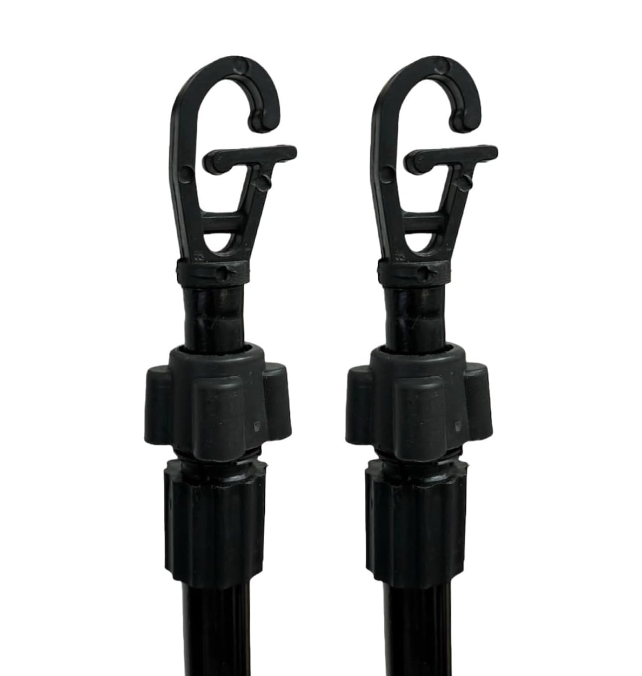 Novostyl Black Pack Of 2 Heavy Duty Telescopic Washing Line Prop Pole Clothesline Home Garden Washing Line Dry Clothes Drying Airer Support Clothes Line Pole Galvanised Laundry Poles Extenedable To 2.4M