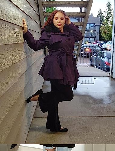 image for Zeagoo Women Casual A-line Dress Coat Pleated Double Layers Hem Coat O