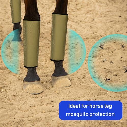 Image of Jexine Set of 8 Mesh Fly Boots for Horse Loose Fitting Non Slip Breathable Horse Fly Leggings Protective Reduces Stress Leg Fatigue Wraps for Preventing Flies Mosquitoes Bite