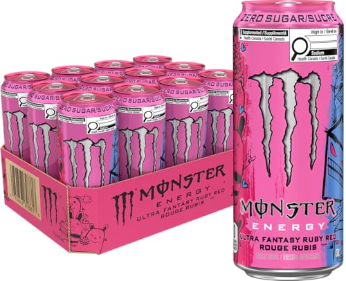 Monster - MONSTER ENERGY, Ultra Fantasy Ruby Red, 473 mL Cans (12 Pack) – Zero Sugar Energy Drink - -10%