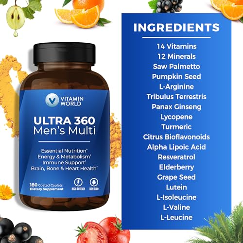 Ultra 360 Multivitamin for Men, Men's Multivitamin with Herbs & Antioxidants for Energy & Performance, Supplement with Vitamin A, C,... - Image 5