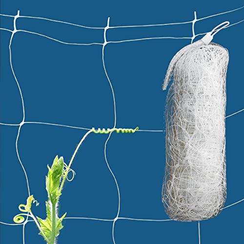 HHTHH White Trellis Netting 4x100 ft Heavy Duty Garden Netting Polypropylene Plant Support Net for Climbing Vegetables Fruits Flowers