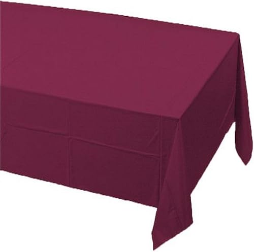 Miniatura 1 de Creative Converting Mantel rectangular rojo borgoña para mesa de banquete