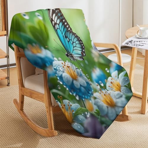 Couverture plaid papillon chaude en flannel idéale pour vos soirées sur le canapé - 8