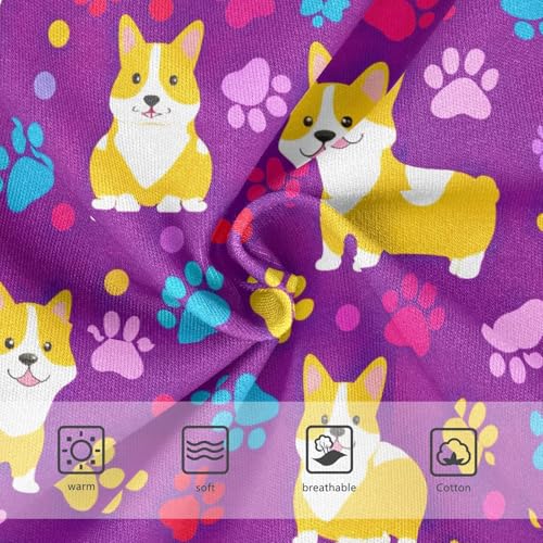 Joisal Cotton Toddler Underwear Floral Cute Dogs Purple Cute Panties Girl Artistic Briefs Kids Undies 2t3