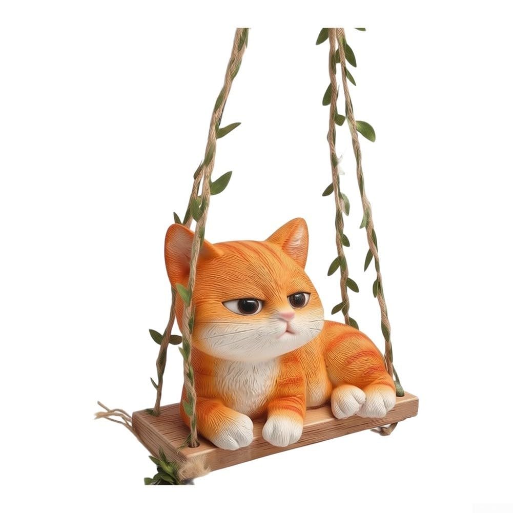 Sculpture réaliste de chat de 20 cm en résine pour l'extérieur
