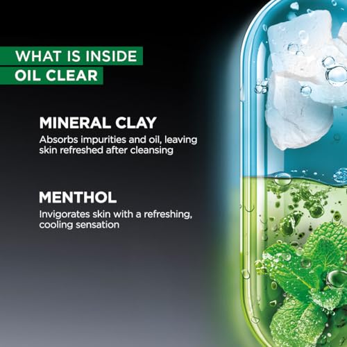 Image of Garnier Men Oil Clear Clay D-Tox Deep Cleansing Icy Face Wash, 155 g