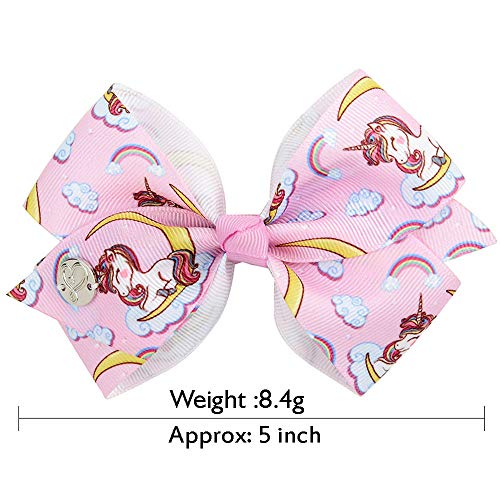image for TAYESHA 6 Pieces/Set 5 Inches Rainbow Printed Knot Ribbon Siwa Bows Fo