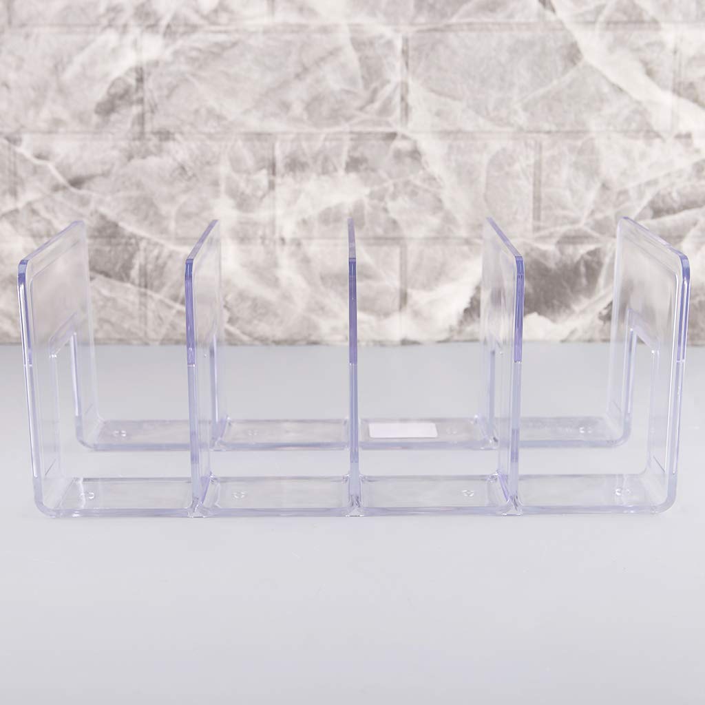Acryl-Buchenden, transparente mehrschichtige Buchstütze, rutschfeste, robuste Buchstopper Buchteiler Buchhalter für Regale