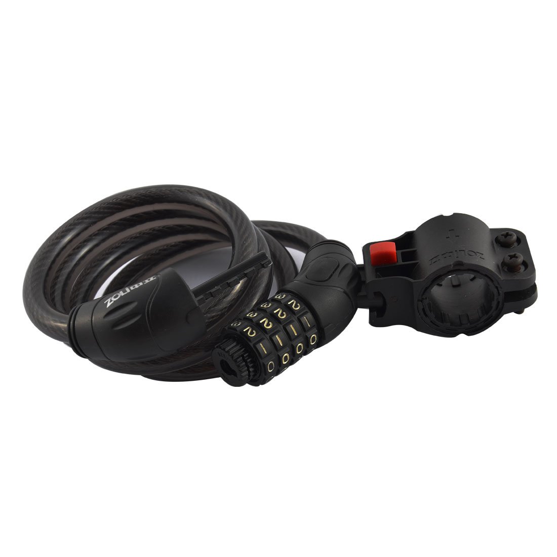 Aexit Bicycle Bike Bike Locks 4-Digit Spriral Cable Coded Combination Pad Lock w U-Locks Mounting Bracket