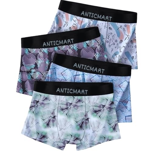 Image of Men's Airsoft Anti-Bacterial Trunks (Pack of 4) | Breathable Nylon | Sweat-Wicking Comfort | Everyday Regular Fit
