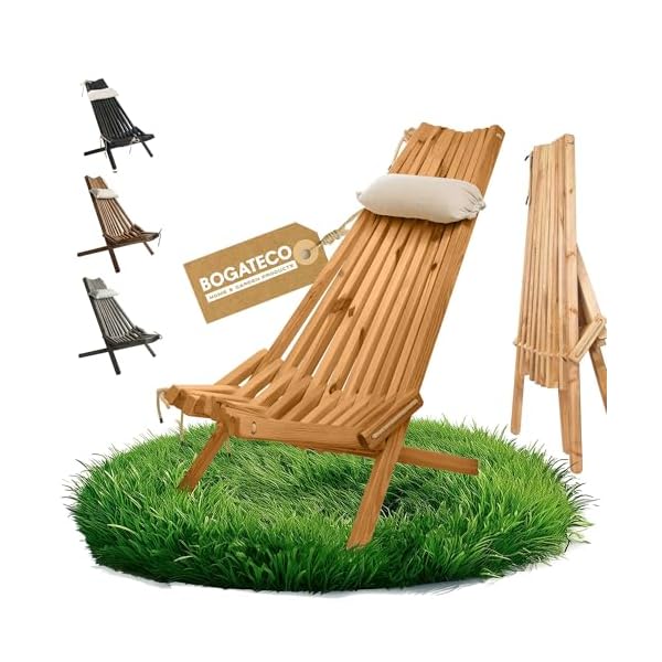 BOGATECO Deckchair aus Holz und Jute