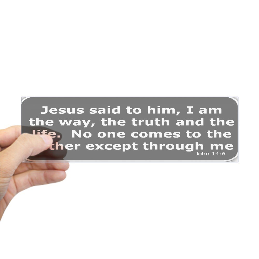 CafePress Bible Verse John 14:6 Sticker (Bumper) 10"x3" Rectangle Vinyl Bumper Sticker Car Decal