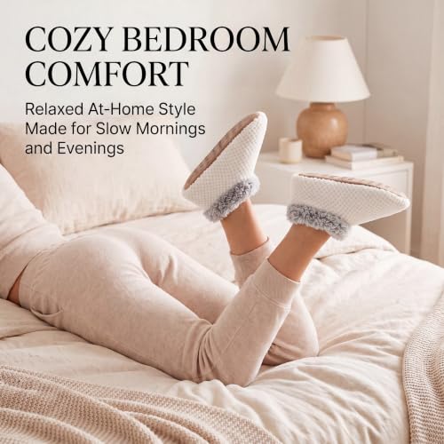 Image of Cozylook Fuzzy Slippers for Women Indoor Soft Sole Slipper Socks | Warm plush feel, non slip grippers, easy step-in, flexible bottom, bedroom and home wear