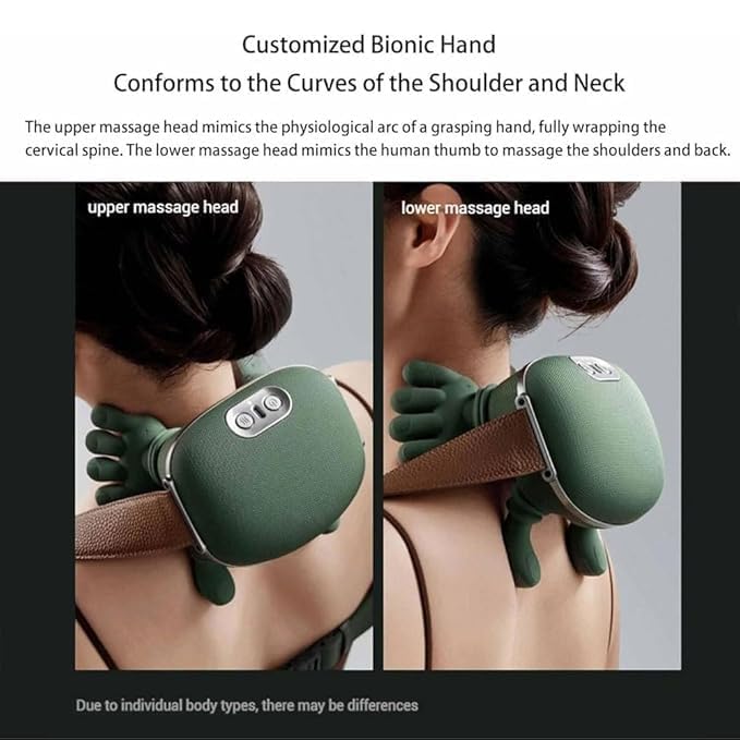 Image of Shoulder and Neck Massager, Bionic Heated Massager, Neck Massager with Fingers, Kneading Massage, Simulates a Real Palm Massage for Comfort, Relax Muscle Tension