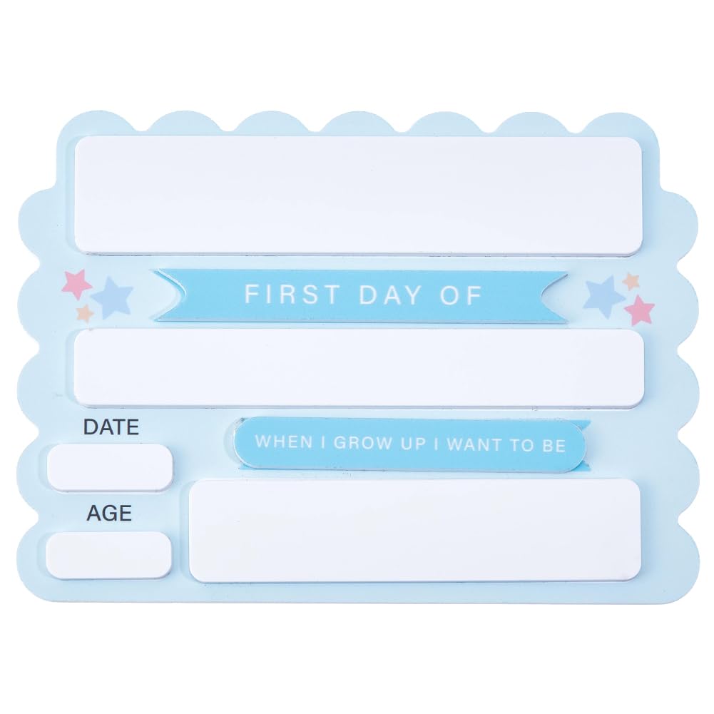 BENECREAT First Day of School Sign, Acrylic School Board with Wavy Edge Design, 14.6x19.6cm/5.7x7.7inch Reusable Back to Class Chalkboard for Preschool, Pre-K, and Kindergarten, Rectangle