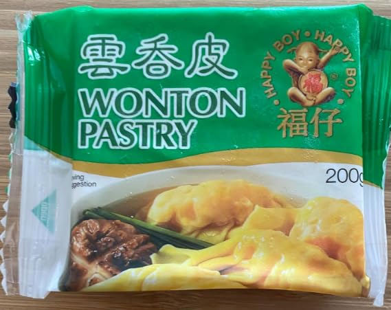 Happy Boy Wonton Pastry Wrappers 200g For Gyoza dumpling wrappers skins wontons (1 packet 40 wrappers)