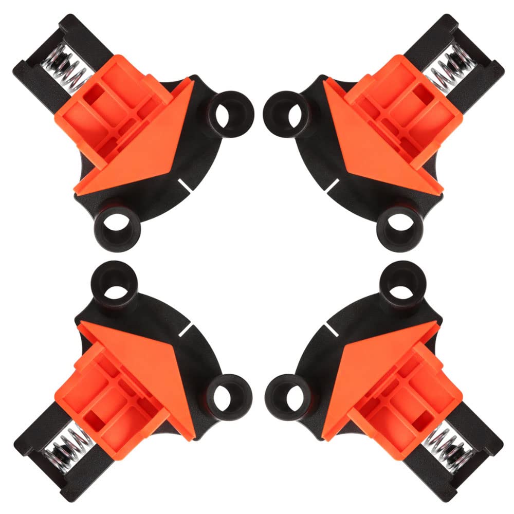 Corner Clamps for Woodwork, Bekasa Multi-Angle 60/90/120 Degree Spring Fixer DIY Wood Hand Tool Suitable for Picture Frames Woodworking Drilling Furniture Cabinet Construction 4 Pieces