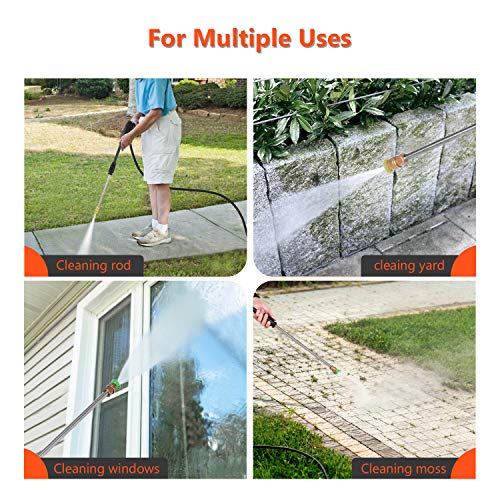 Suyncll Pressure Washer 3000PSI Electric Power Washer with Hose Reel and Brush,High Pressure Washer for Driveway Fence Patio Deck Cleaning (Orange)