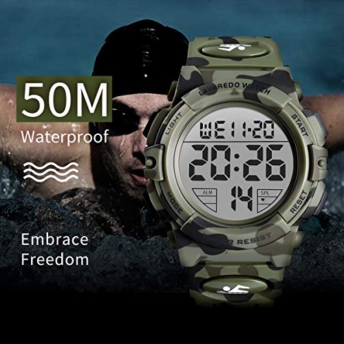 Image of L LAVAREDO Digital Men's Watch (Black Dial Black Colored Strap)