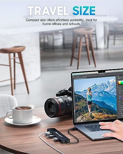 Image of Hiearcool USB C Hub, USBC Hub Multi-Port Adapter for MacBook Pro /Air M1 M2, 4K HDMI USB-C Dock Dongle for iPad and Other Type C Devices