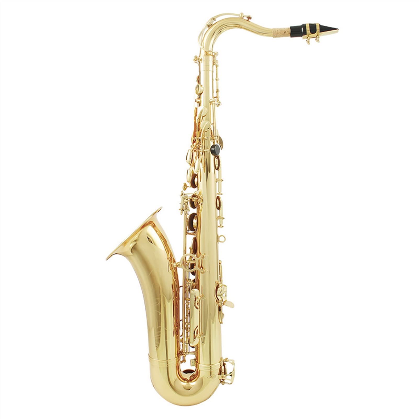 Sax Principianti Kit Sassofono tenore in SIB Professionale in Ottone Laccato Oro B Sax Piatto Strumento Musicale a fiato con Accessori per bocchino in Custodia Strumento a fiato