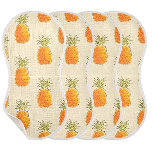 xigua Pineapples Muslin Baby Burp Cloths Set of 1, Super Soft & Absorbent Burping Rags, Cotton Burp Clothes Shower Gift for Newborn, Baby Girls and Boys3