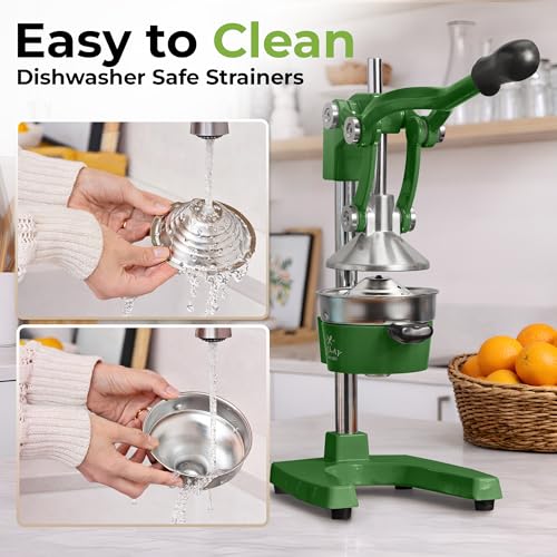 Image of Zulay Kitchen Cast Iron Juicer - Heavy Duty Manual Juicer with Detachable Strainers for Easy Cleaning, Orange Juice Press for Citrus Fruits, Perfect for Bartenders, Juice Lovers & Health Enthusiasts