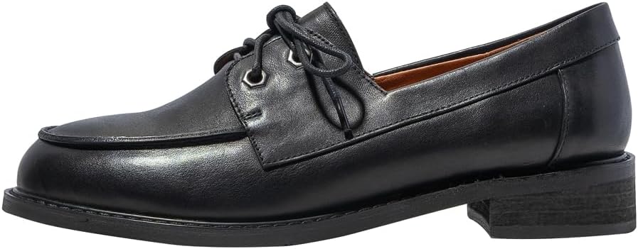 ONEENO Women's Lace-up Leather Loafer - Image 2
