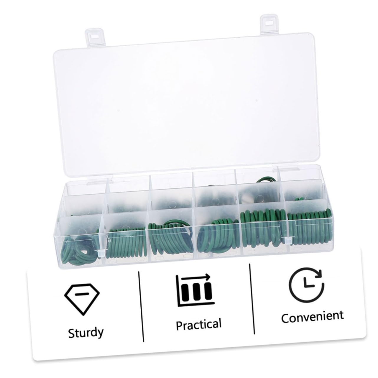 Generic 265pcs Gasket Assortment Kit for Automotive and Faucet Repair Sealing Oil Water Gas and Chemical Applications