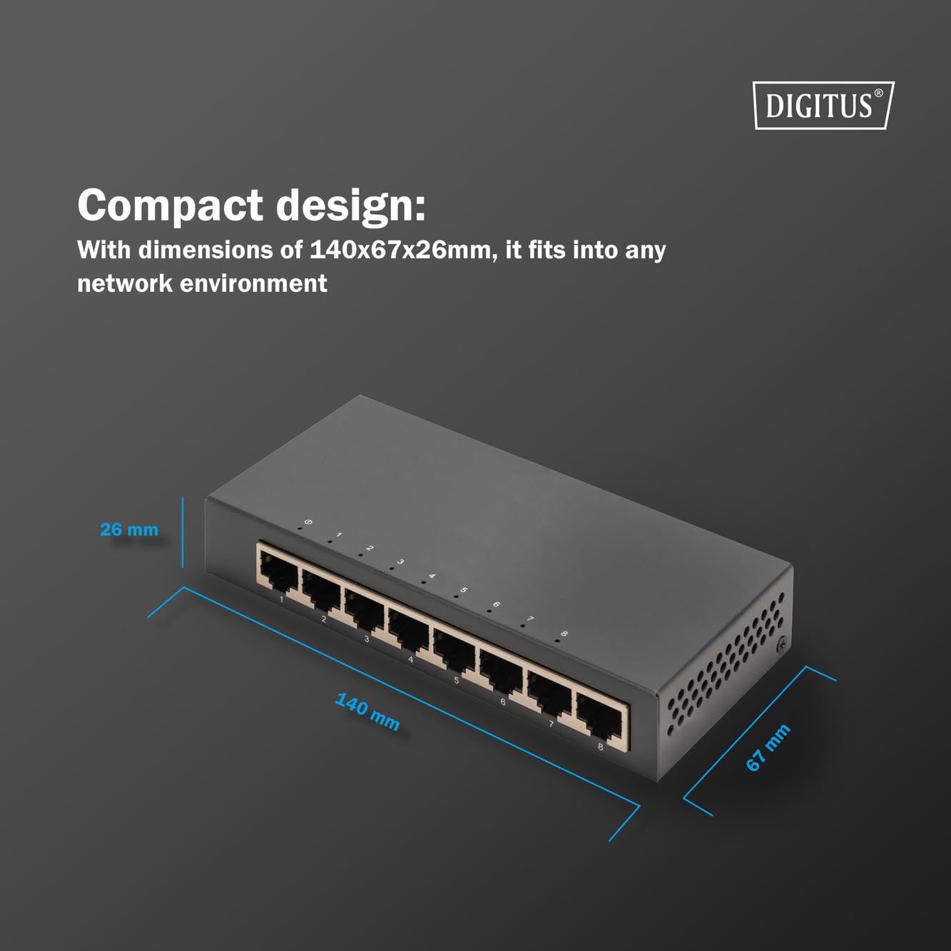 Digitus Professional DN-95344 - Switch - Managed - 8 X 10/100/1000 (poe+) + 2 X Gigabit Sfp (uplink) - Desktop - Poe+ (86 W) (dN-95344)