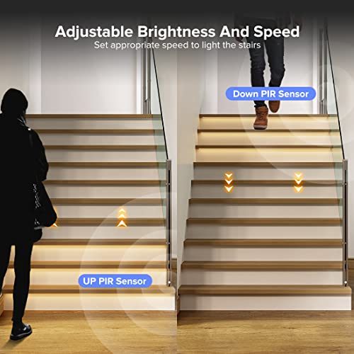Kit luz escalera sensor PIR tira LED 3x16FT 3000K miniatura 2