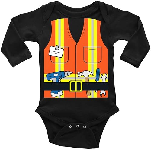 Chaleco para trabajadores de la construcción con herramientas de impresión artística de pared Mameluco de bebé de manga larga Ropa de gateo para