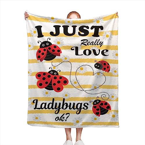 I Just Really Love Ladybugs Blanket For Kids Women Ladybugs Gift For Ladybugs Loves Soft And Lightweight Cute Ladybugs Blanket For Couch Sofa Bed Office Flannel Plush Throw Blanket Microfiber #TOP1