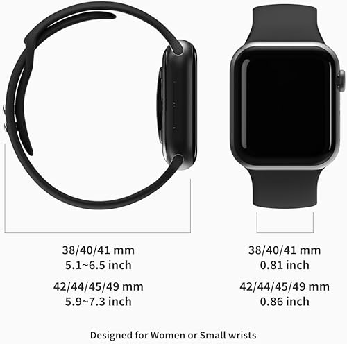 Miniatura 6 de Sinjimoru Correa de silicona para Apple Watch, compatible con Apple Watch de 1.496 in, 1.575 in, 1.614 in, 1.654 in, 1.732 in, 1.772 in, 1.929 in,