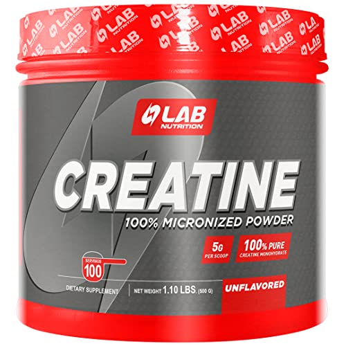 Lab Nutrition Gol - Workout Supplement for Muscle Building, Pure Micronized Creatine Monohydrate, Keto Friendly, Creatine Unflavored Powder, 500g, 1.1 LBS. Made in USA