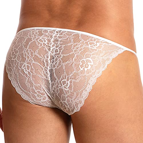 Sexy Mens Lace Back Bikini Underpants Soft Pouch Enhancing G String Underwear2