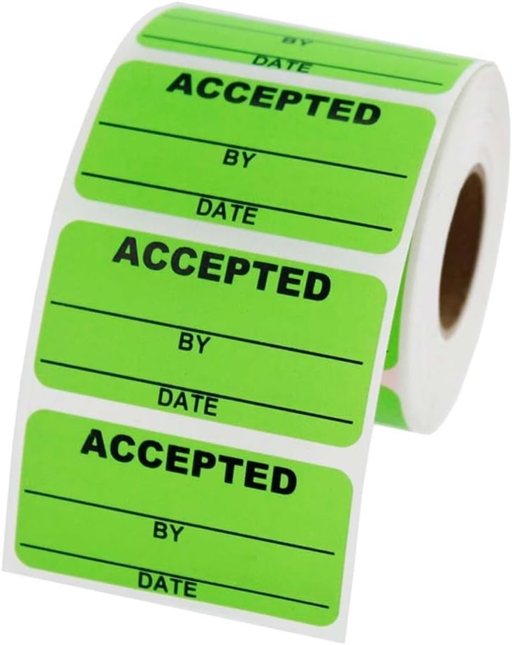 LabelValue.com | Accepted Inventory Labels 2 x 1 inch, 500 labels per roll