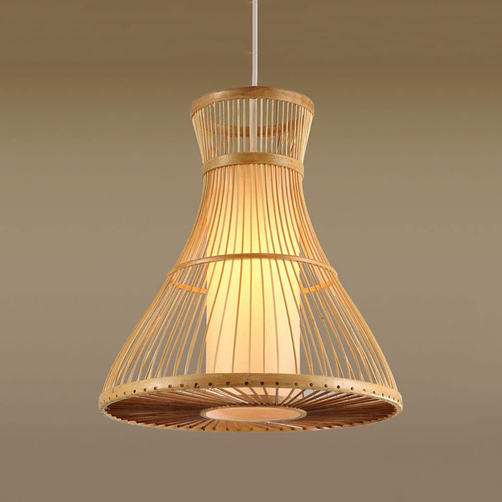 Luminaire pour Chambre et Bureau, Plafonnier Suspensions Bambou E27