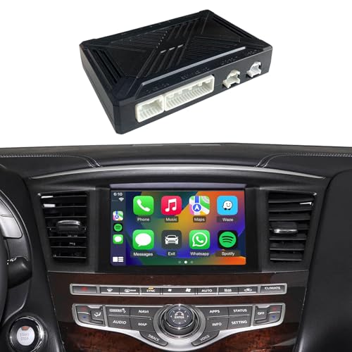 Wireless CarPlay & Android Auto Module Compatible with Infiniti QX60/QX80/Q70 & Nissan Pathfinder/Armada (2017-2019) – Retains Steering Wheel Controls, OEM Camera & Mic