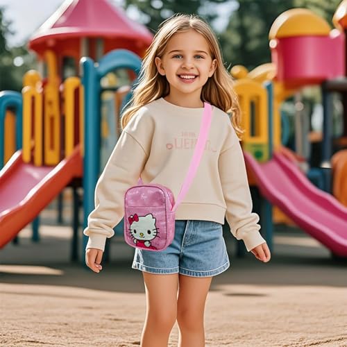ratote Cute Pink Mini Purse for Girls, Canvas Stuff Wallet and Small Crossbody Bag - image 3