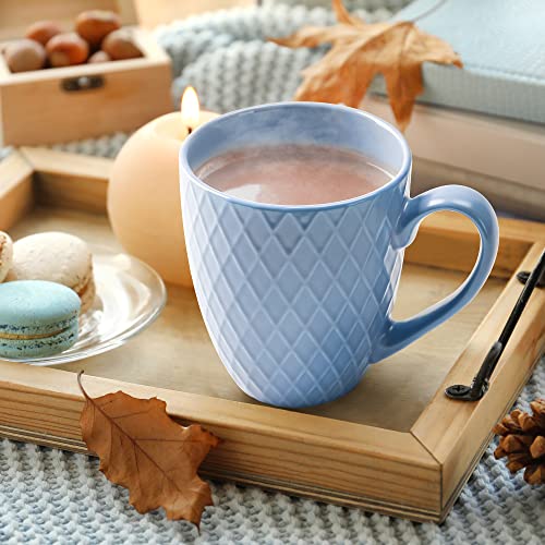 MIAMIO - Coffee Mugs set of 6 / Coffee Cups - 6 x 14 Oz Ceramic Mugs - Large Coffee Mugs - Microwave & Dishwasher safe - Palmanova Collection (Blue) - Image 4