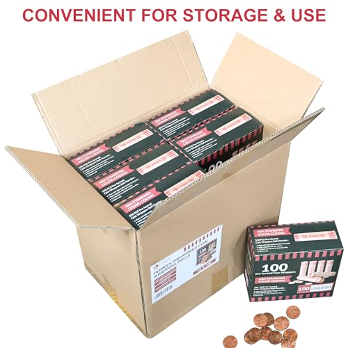 Image of LLIKED 1,200 PCS Pennie Preformed Coin Roll Wrappers-Pennies