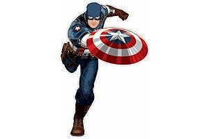 Vinyl Sticker Die Cut Captain America Running Shield Decal