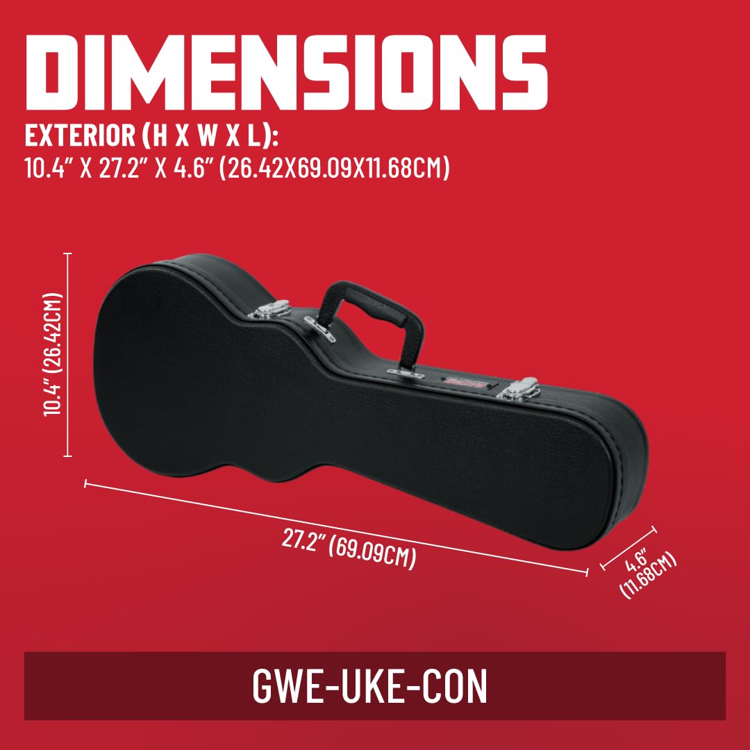 Gator Cases Estuche Deluxe de Madera Dura para Ukeleles Estilo Concierto; (GWE-UKE-con)