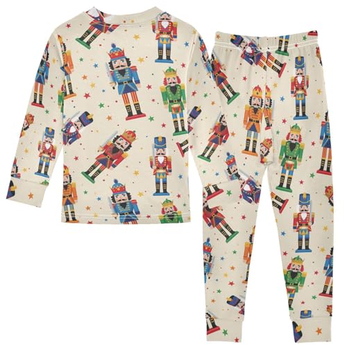 Pajama Sets Long Sleeve Colorful Cute Nutcracker Soft Comfy Sleepwear 2 Piece PJS 3-8T3