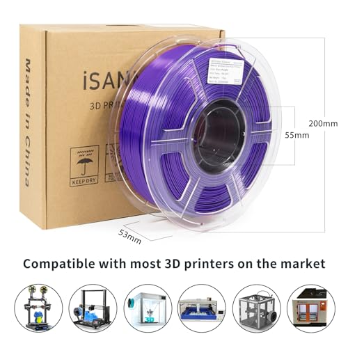Image of iSANMATE 3D Printer Filament, PLA Filament 1.75mm Dual Color Filament, Shiny Silk PLA Coextruded Filament, 3D Printing Filament Magic PLA, 1 kg /Spool (Black+Purple)